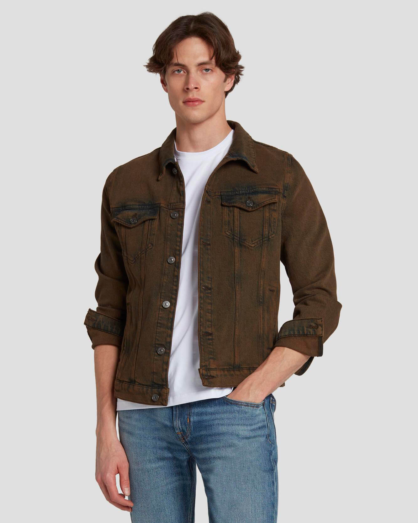 Perfect Trucker Jacket in Figure Out | 7 For All Mankind