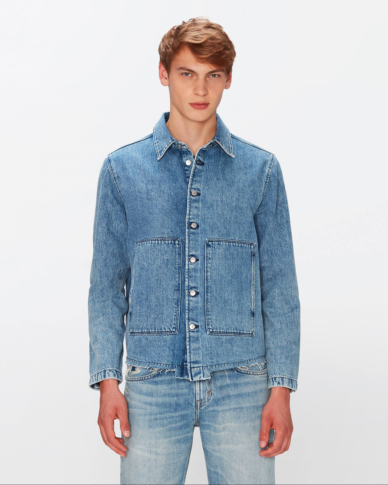 Workwear Overshirt in Vintage Blue | 7 For All Mankind