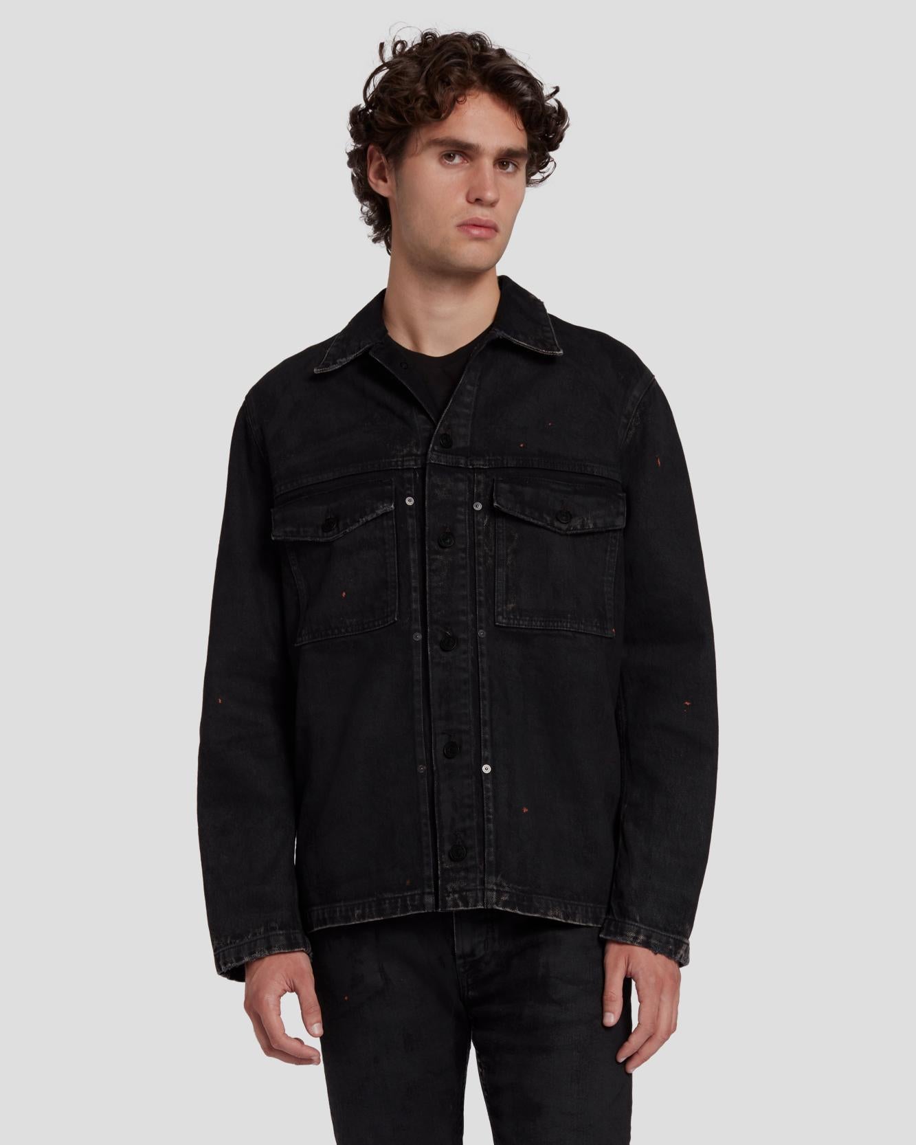 Washed Black Buckle Detail Frayed Hem Denim Jacket