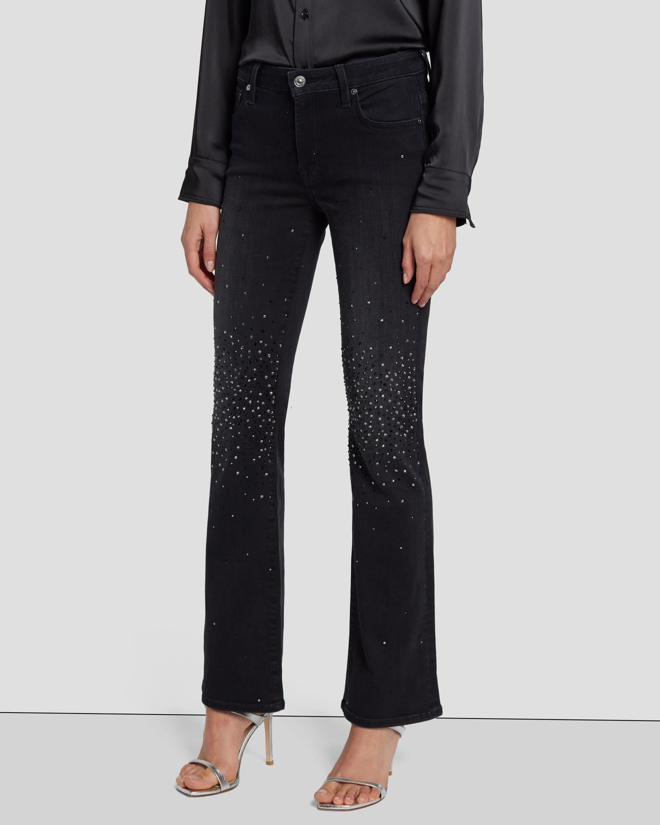 Tailorless Crystal Bootcut in Black Iris | 7 For All Mankind