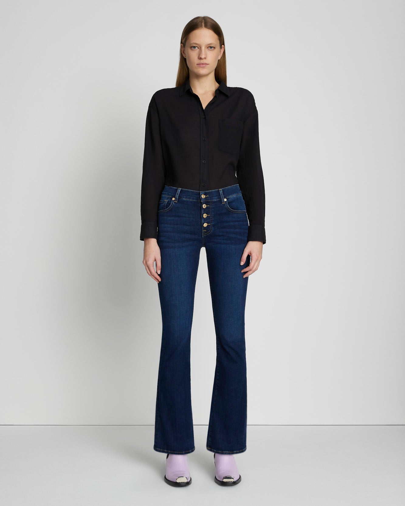 b(air) bootcut tailorless in rinsed indigo