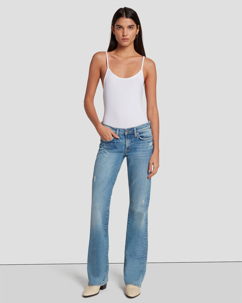symoid Womens Jeans- Fashion High Rise Wide Leg Stretch Stitching Denim Flared  Pants Blue L 