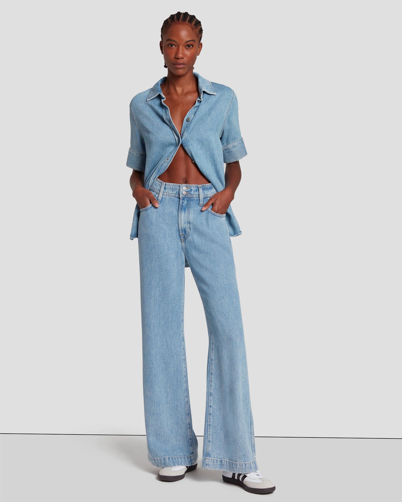 WIDE LEG JEANS - Blue