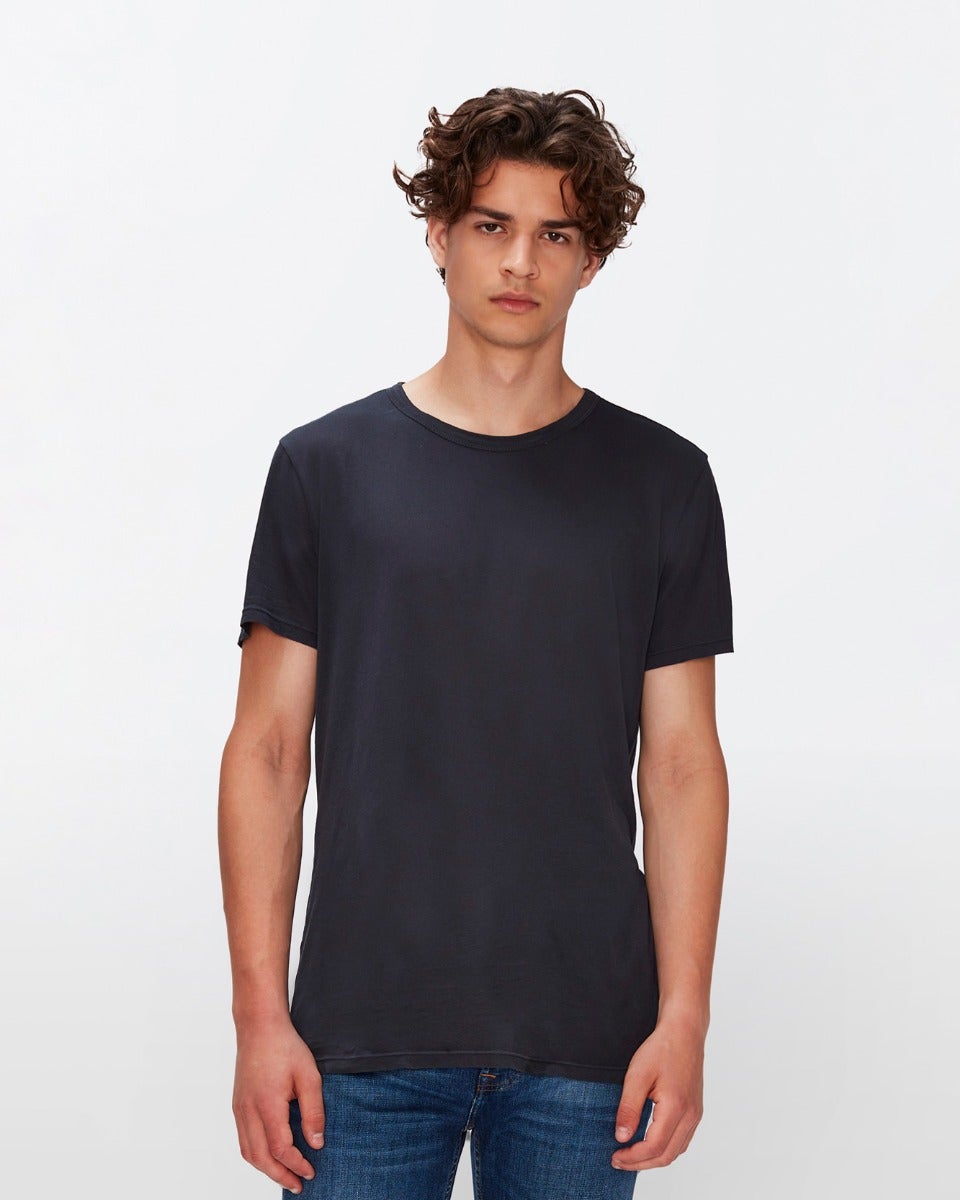 Featherweight Cotton Tee in Black | 7 For All Mankind