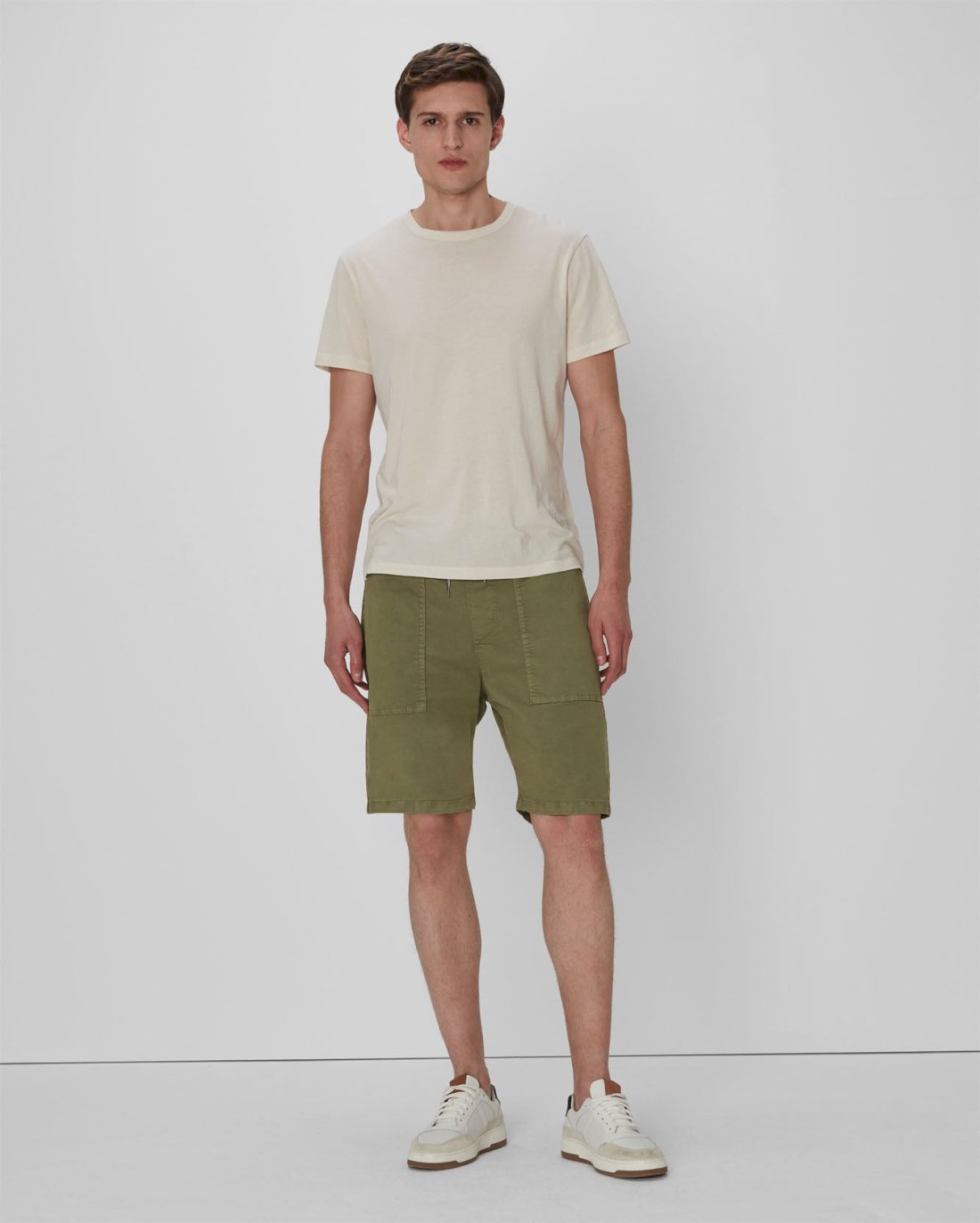 ENNOY Cotton Easy Shorts GRAYISH OLIVE | gulatilaw.com