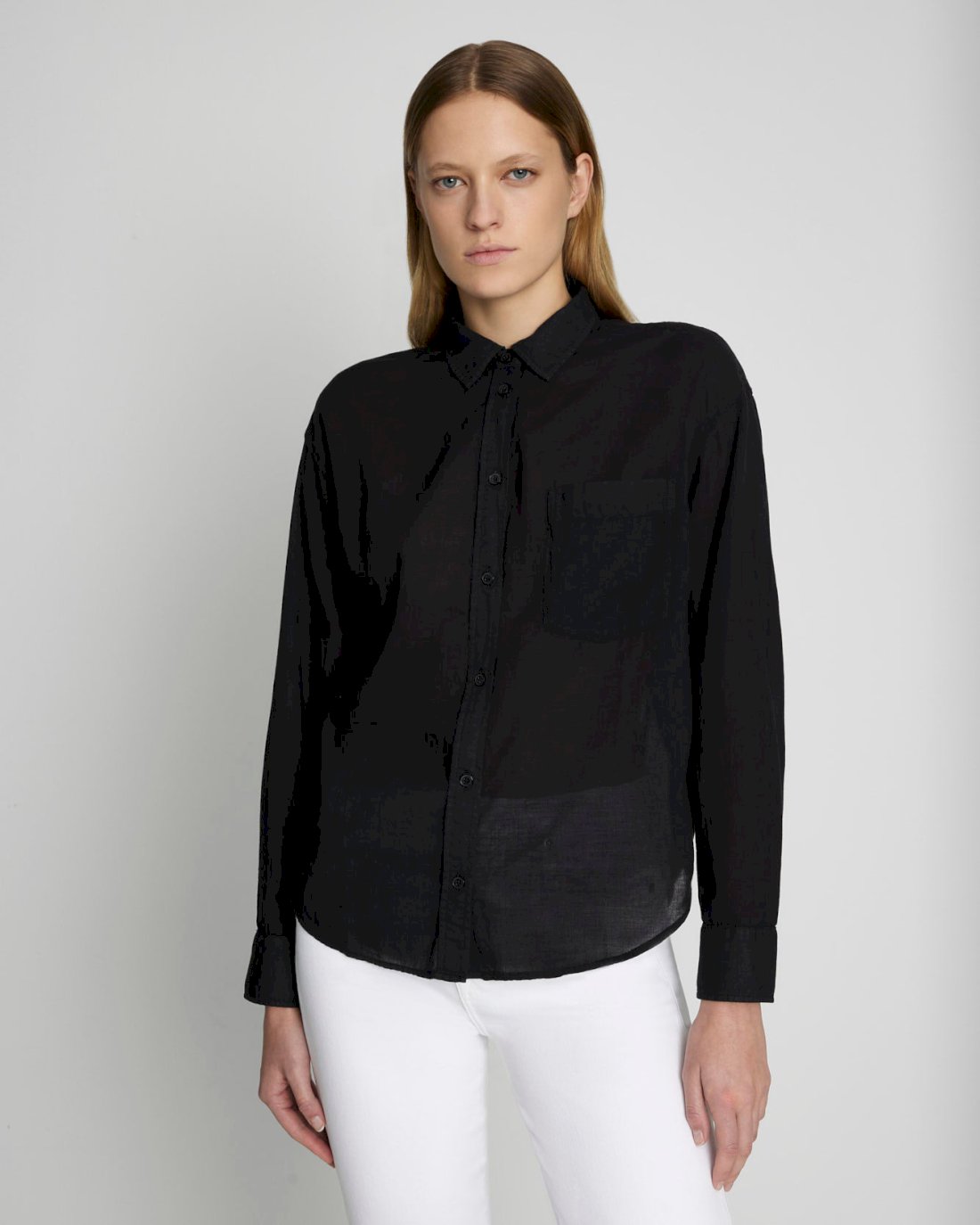 classic button up shirt in black