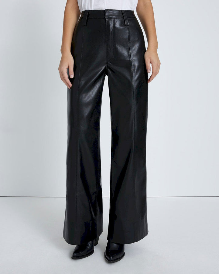 Faux Leather Easy Trouser in Black | 7 For All Mankind