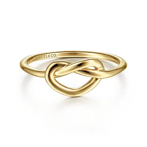 Gabriel & Co 14k Yellow Gold Twisted Heart Pretzel Ring