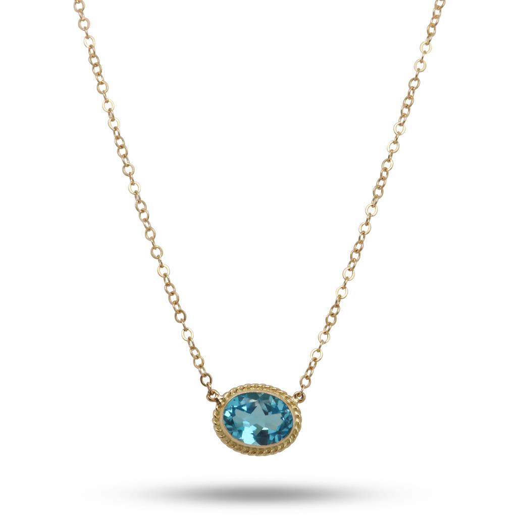 Texas Star Cut Blue Topaz Necklace - Regard Jewelry