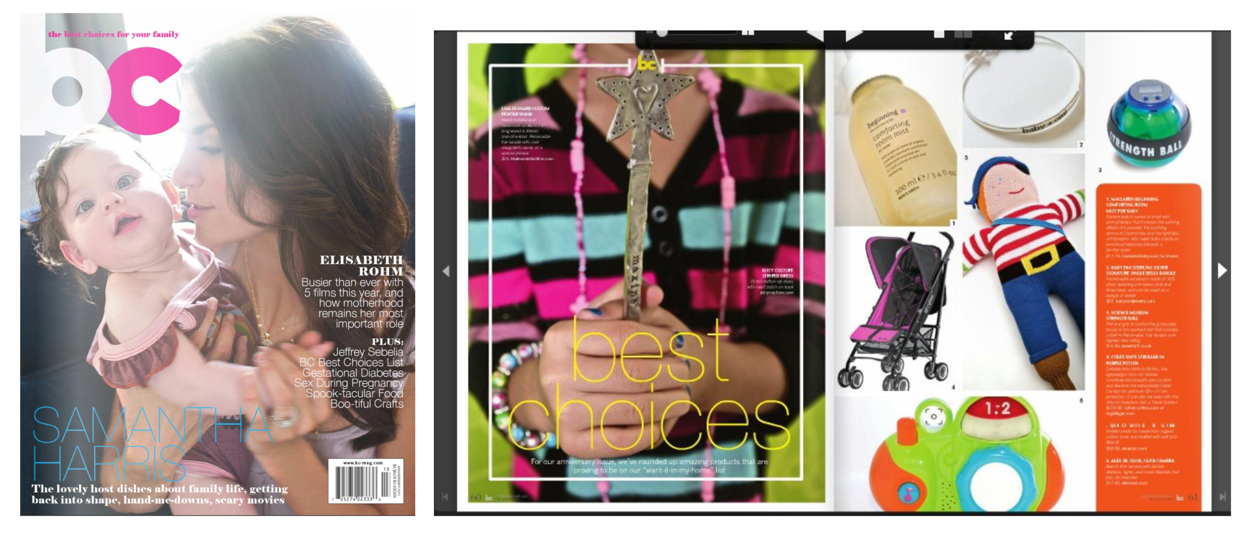 Baby Couture Magazine Anniversary Issue September 2011 features Baby Emi Jewelry Sterling Silver Bangle