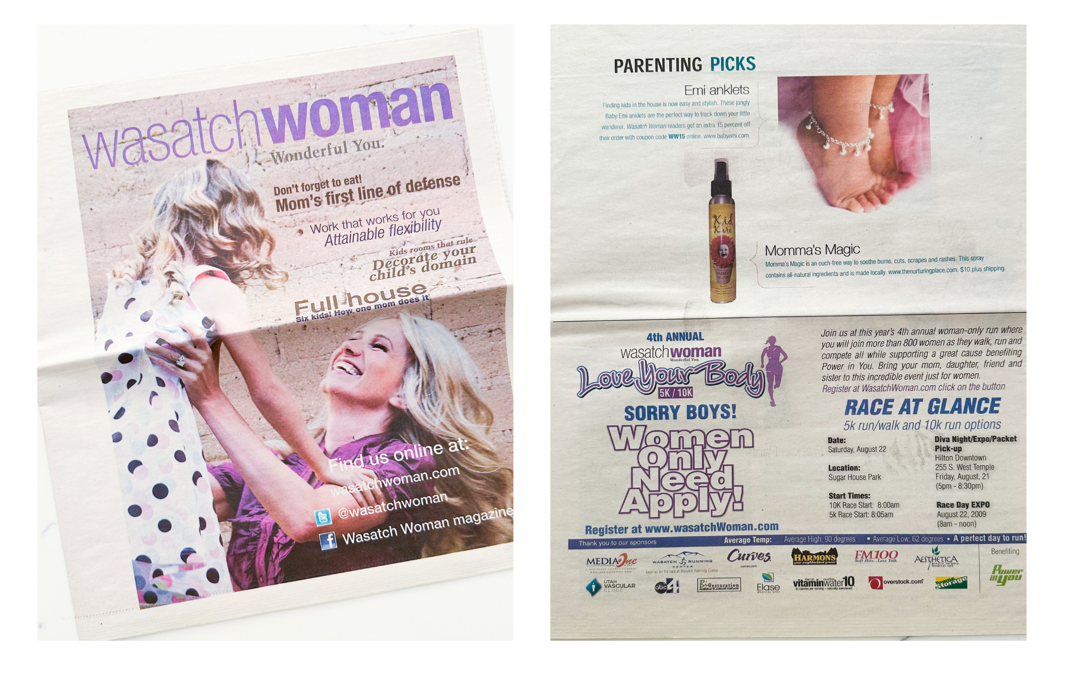 Baby Emi's Jingle Bell Anklet featured in Wasatch Woman Salt Lake City Utah Magazine.