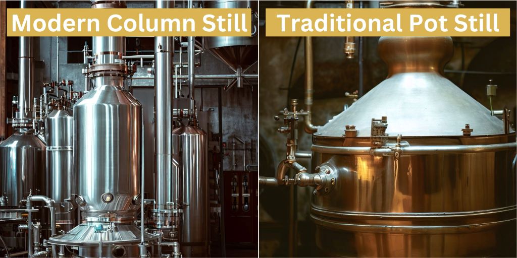 Comparision of Traditional Gin Still and Modern Column Still