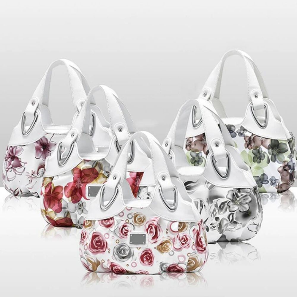 Bolsa De Couro Plutônio Flores Rosê