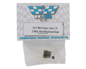 Robinson Racing Mini Pinion 2mm bore Hard Steel .5 Mod 17 teeth (17T) - HackFab Hobbies