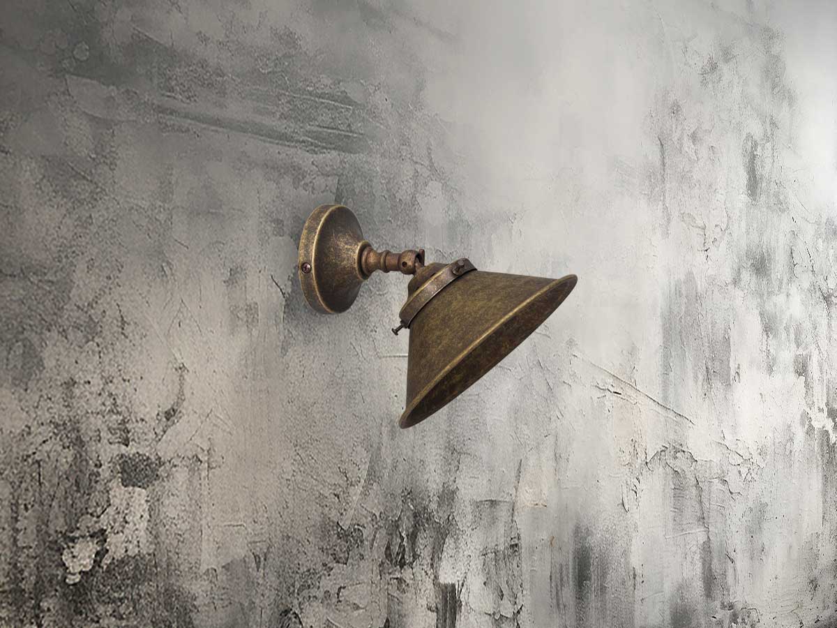 Industrial style solid brass adjustable wall light
