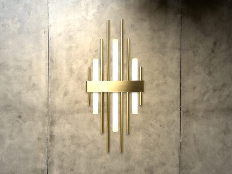 Designer-Wandlampe aus Messing mit 3 Lichtern - Armonia-Linie - Ghidini 1849 - Bronze-Satin-Licht-Finish - zeitgenössisches Design