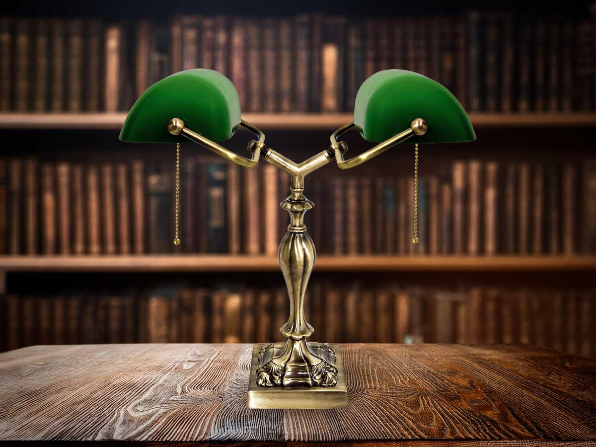 artisan brass desk lamp for professional offices and libraries