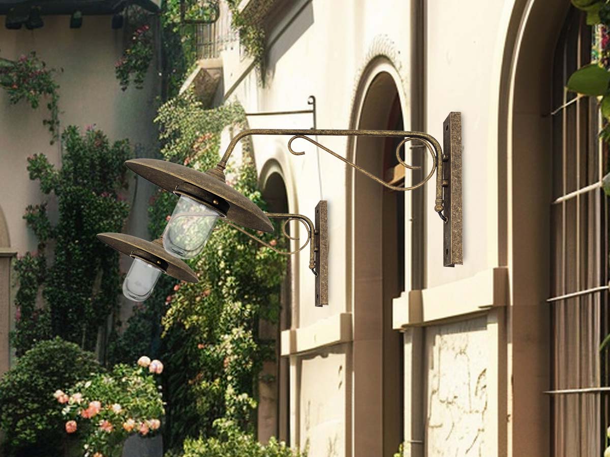 Made in Italy solid brass outdoor wall light