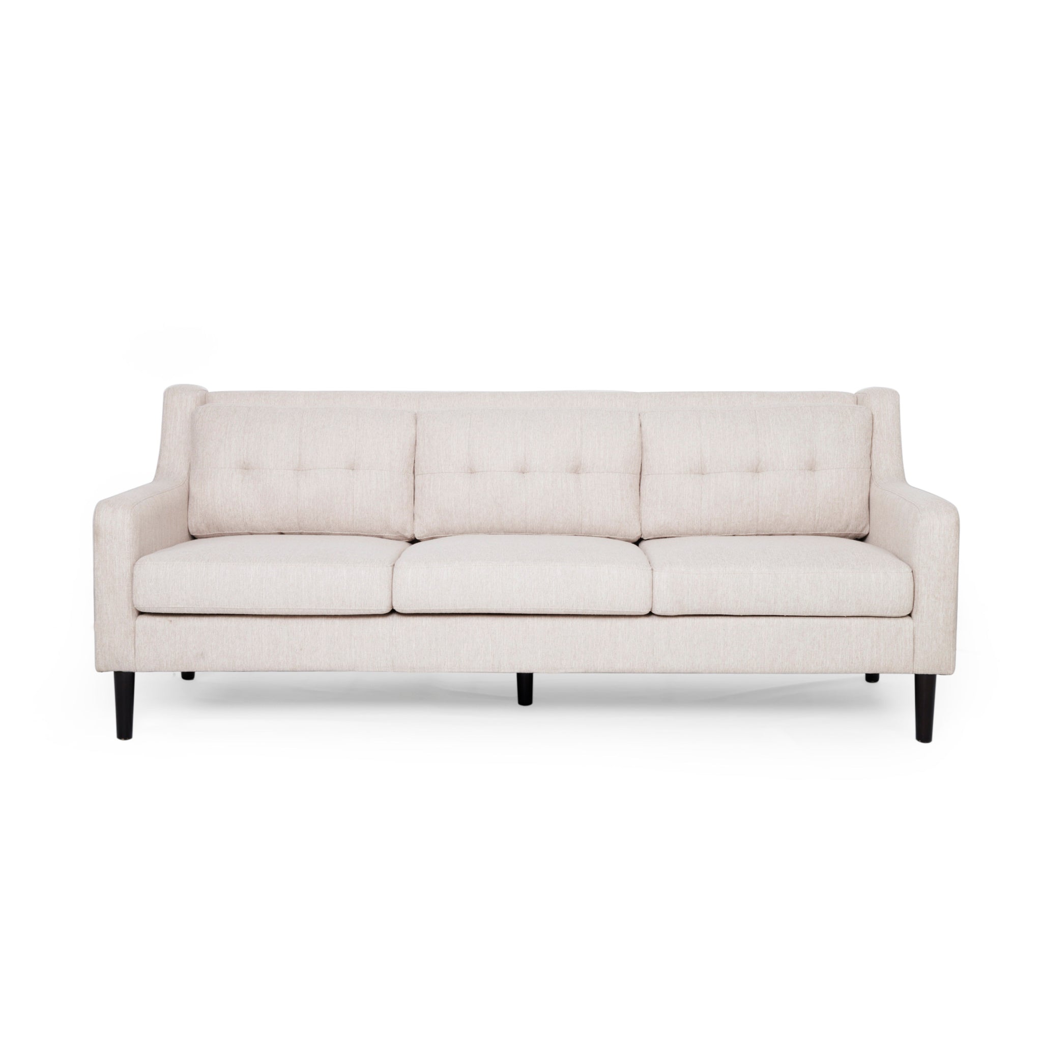 Daelynn Tufted Fabric 3 Seater Sofa in Beige color