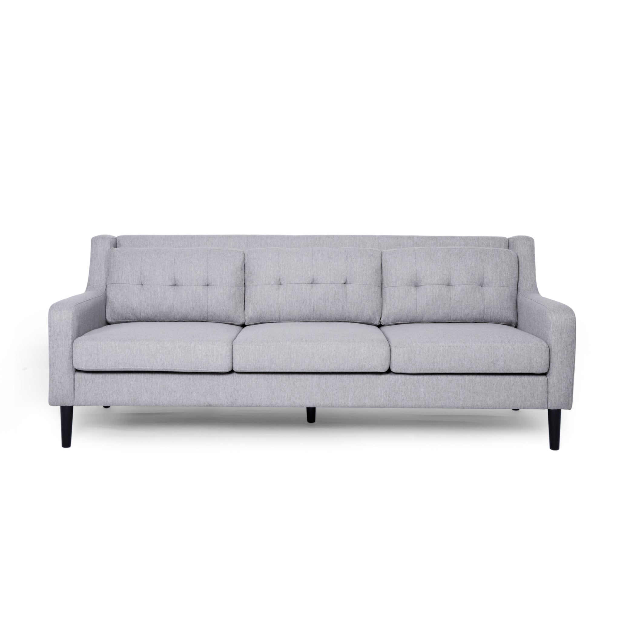 Daelynn Tufted Fabric 3 Seater Sofa in Cloud Gray color