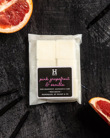 Pink grapefruit and vanilla wax melts Henry and co home fragrance