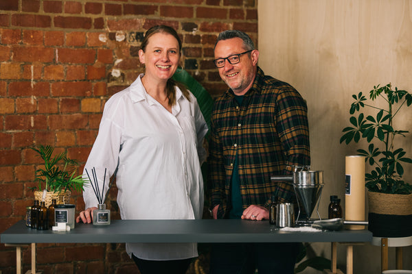 Henry and co home fragrance Our founders Jo and Mark