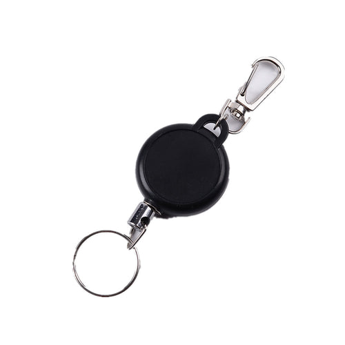 Retractable Keychain Key Ring ID Badge Holder Metal with Steel Wire  Multitool Carabiner Clip Name Tag Card Holders Stationery – Many Favours