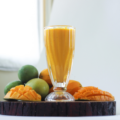 A tall glass of Mango lassi to quench your thirst this summer