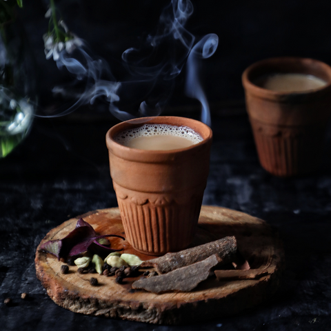 Piping hot chai served in kulhad cups