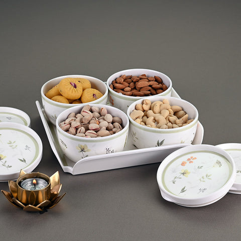 Servewell melamine jars are perfect to store munchies like roasted dry fruits