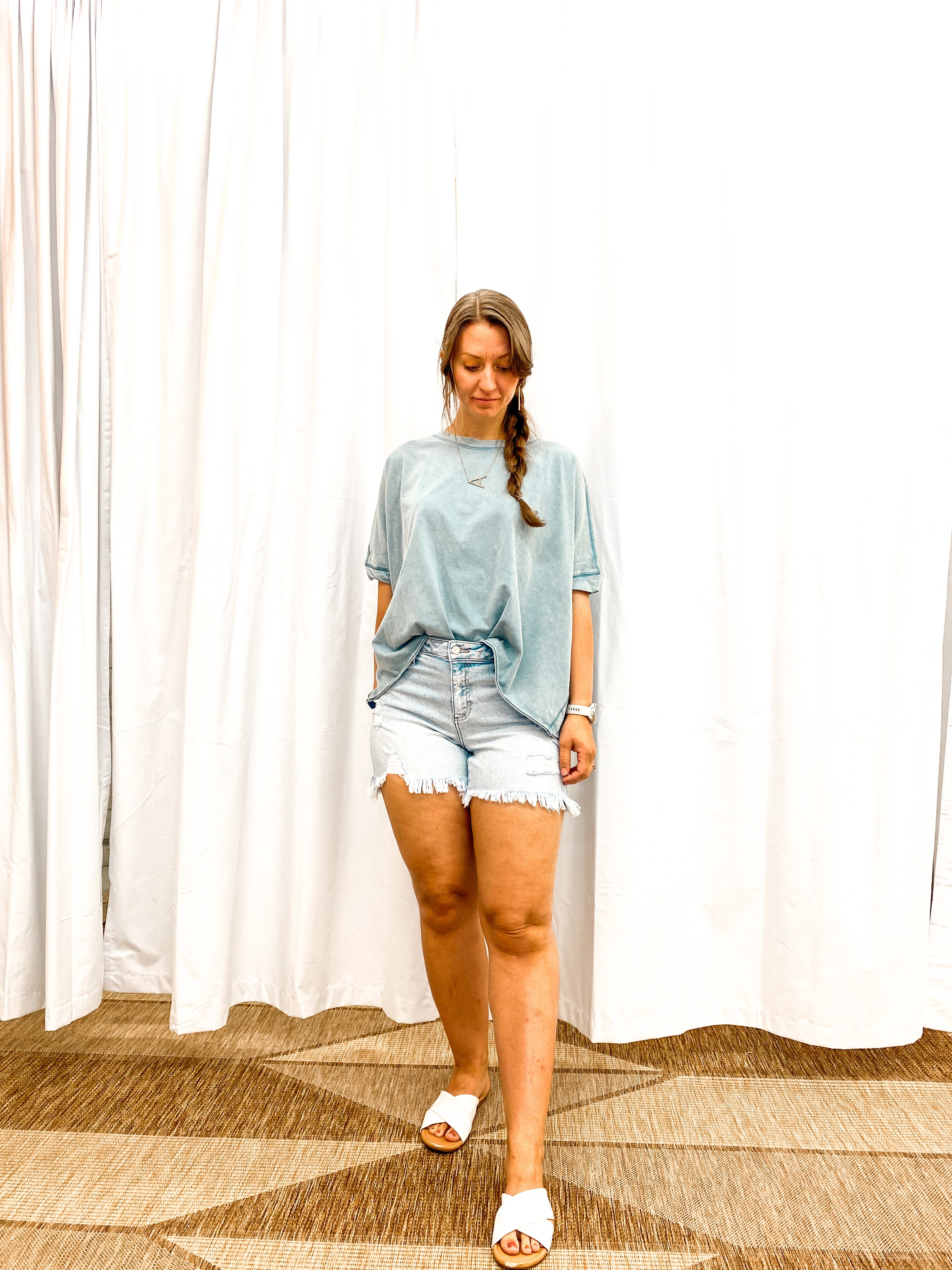 Washed Oversize Cropped Tee