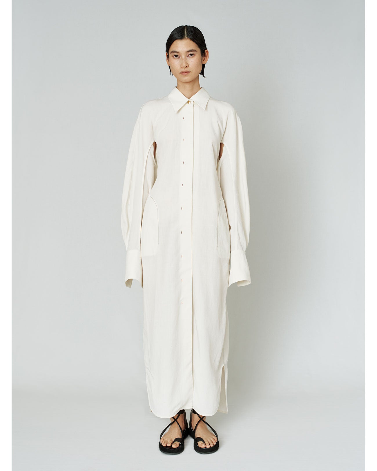 Viscose Hemp Shirtdress mamekurogouchi-