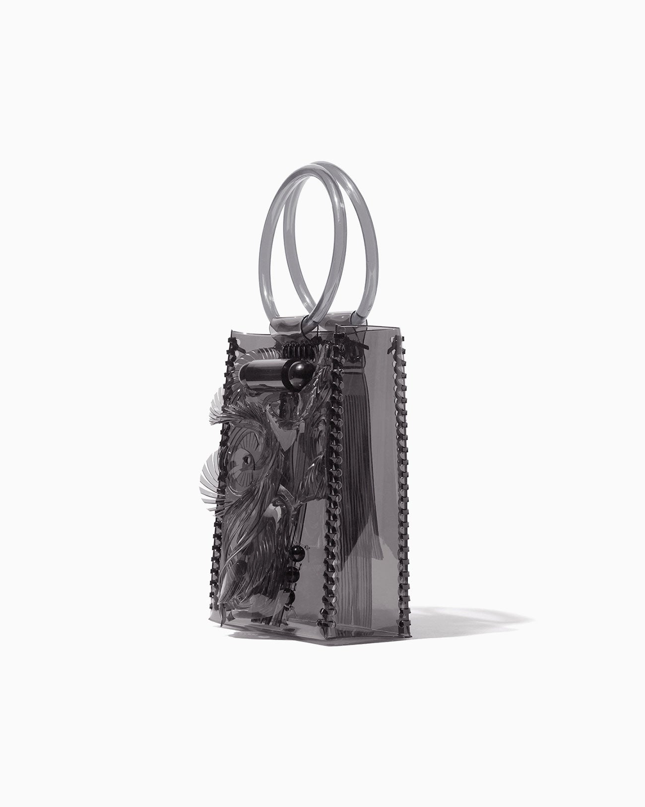 Transparent Sculptural Mini Handbag - black - Mame Kurogouchi