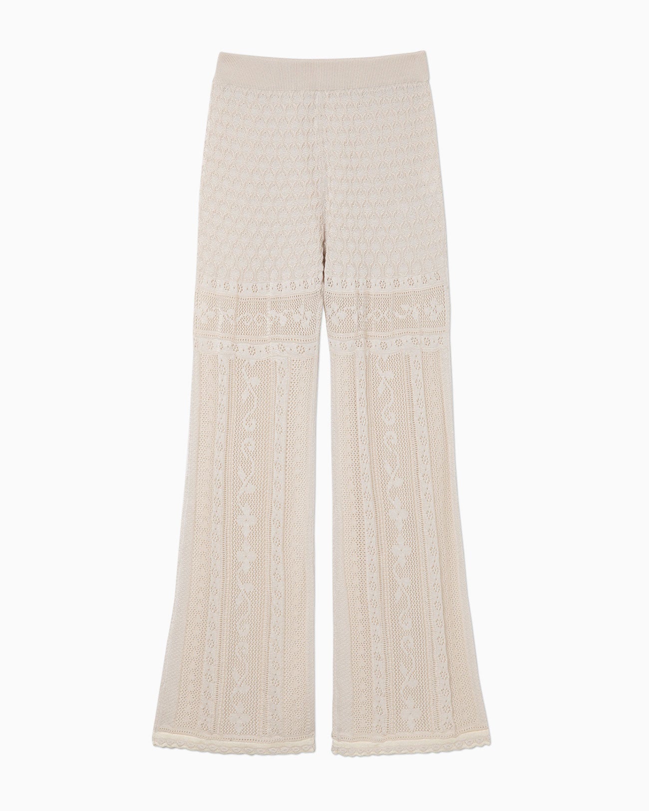 ホワイトブラウン 最終値下げ curtain lace knitted trousers サイズ2