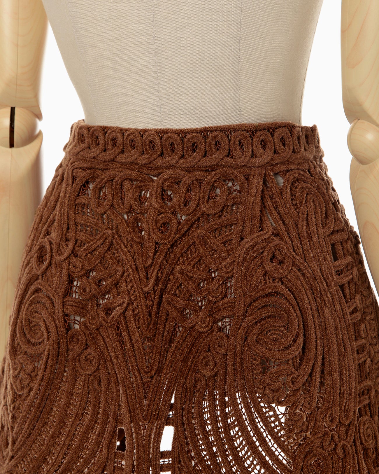 ボタニカル ミディアムベール mame Cord Embroidery Wrapped Skirt