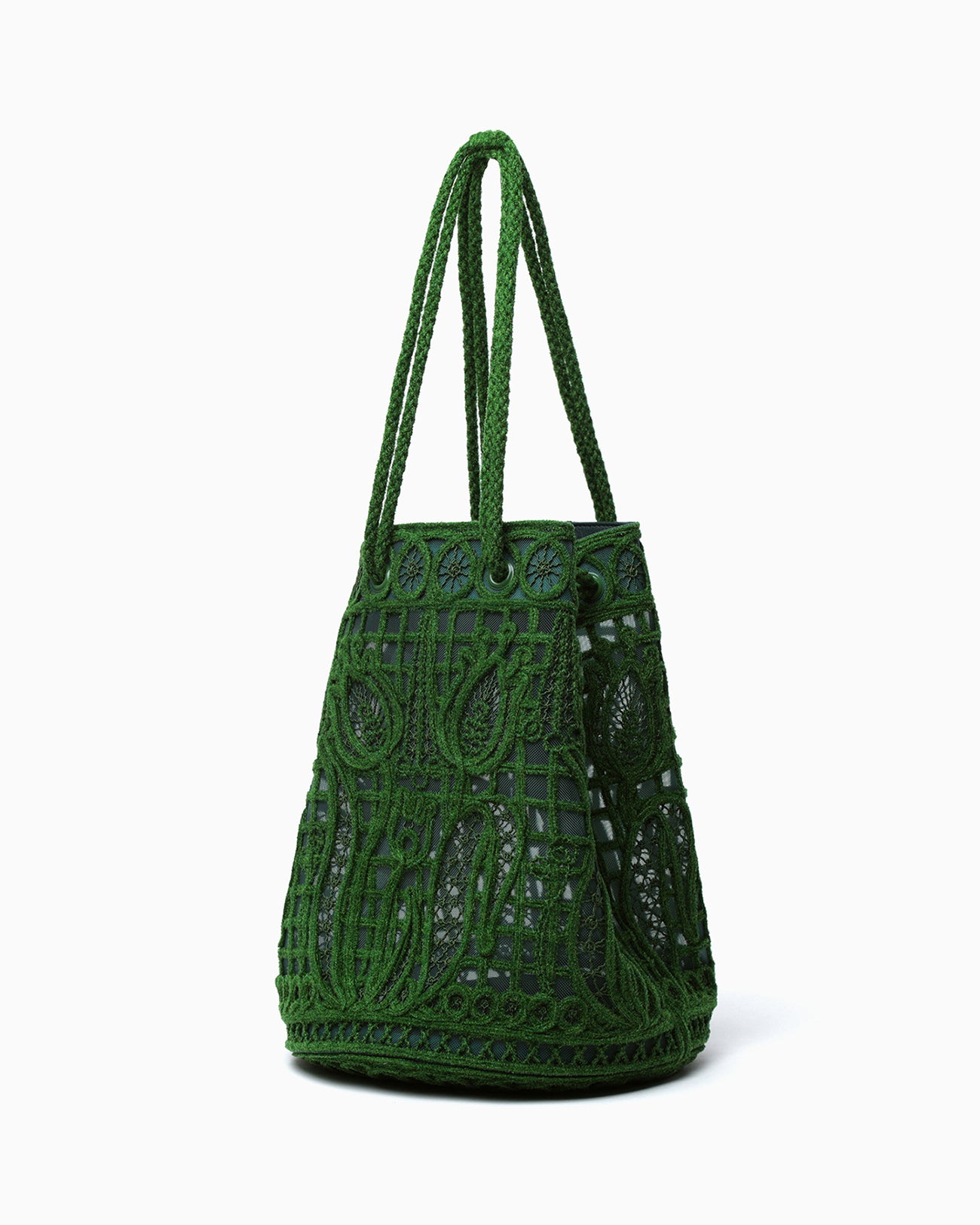 Cord Embroidery Bucket Bag - green - Mame Kurogouchi