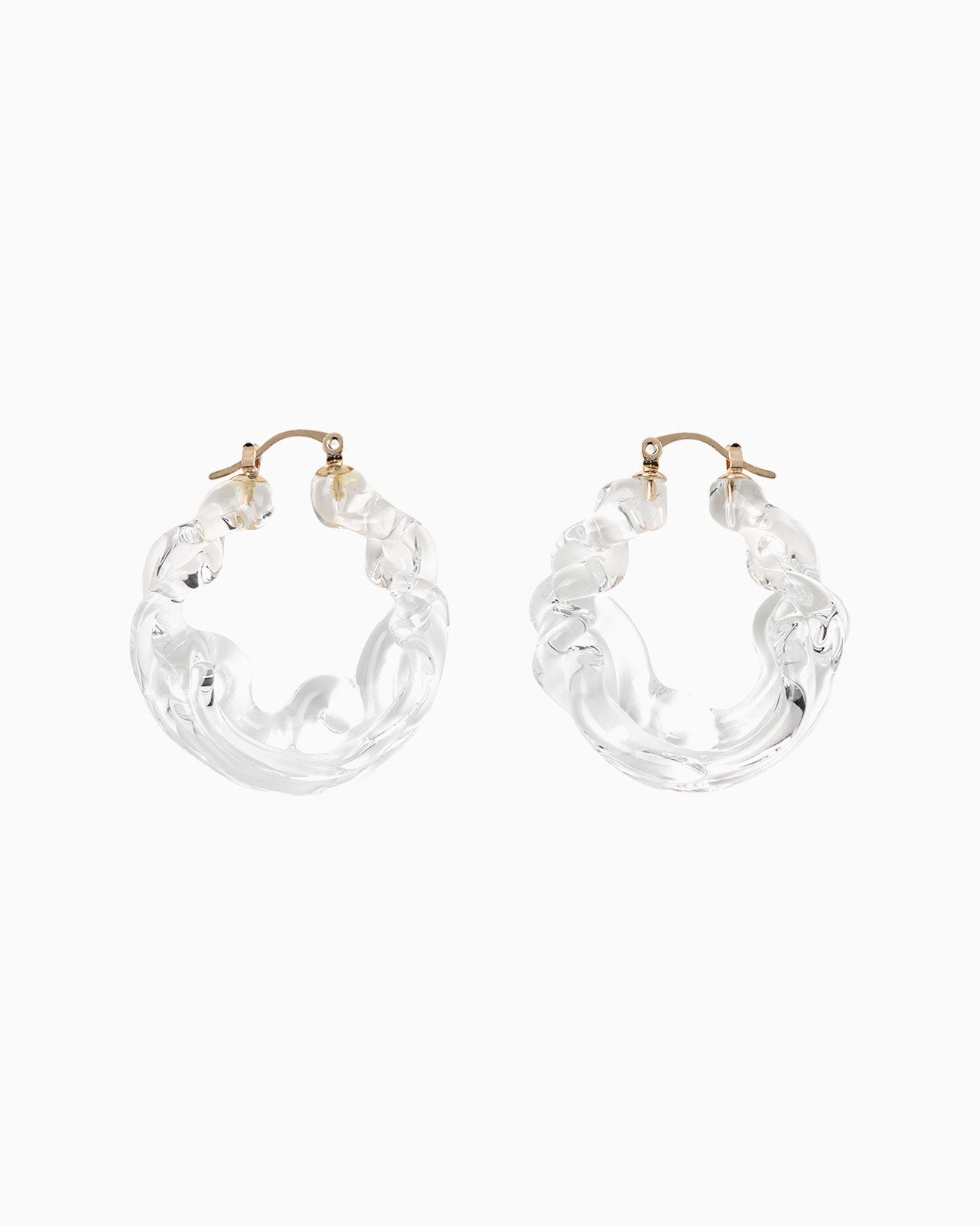 Glass Round Earrings - clear