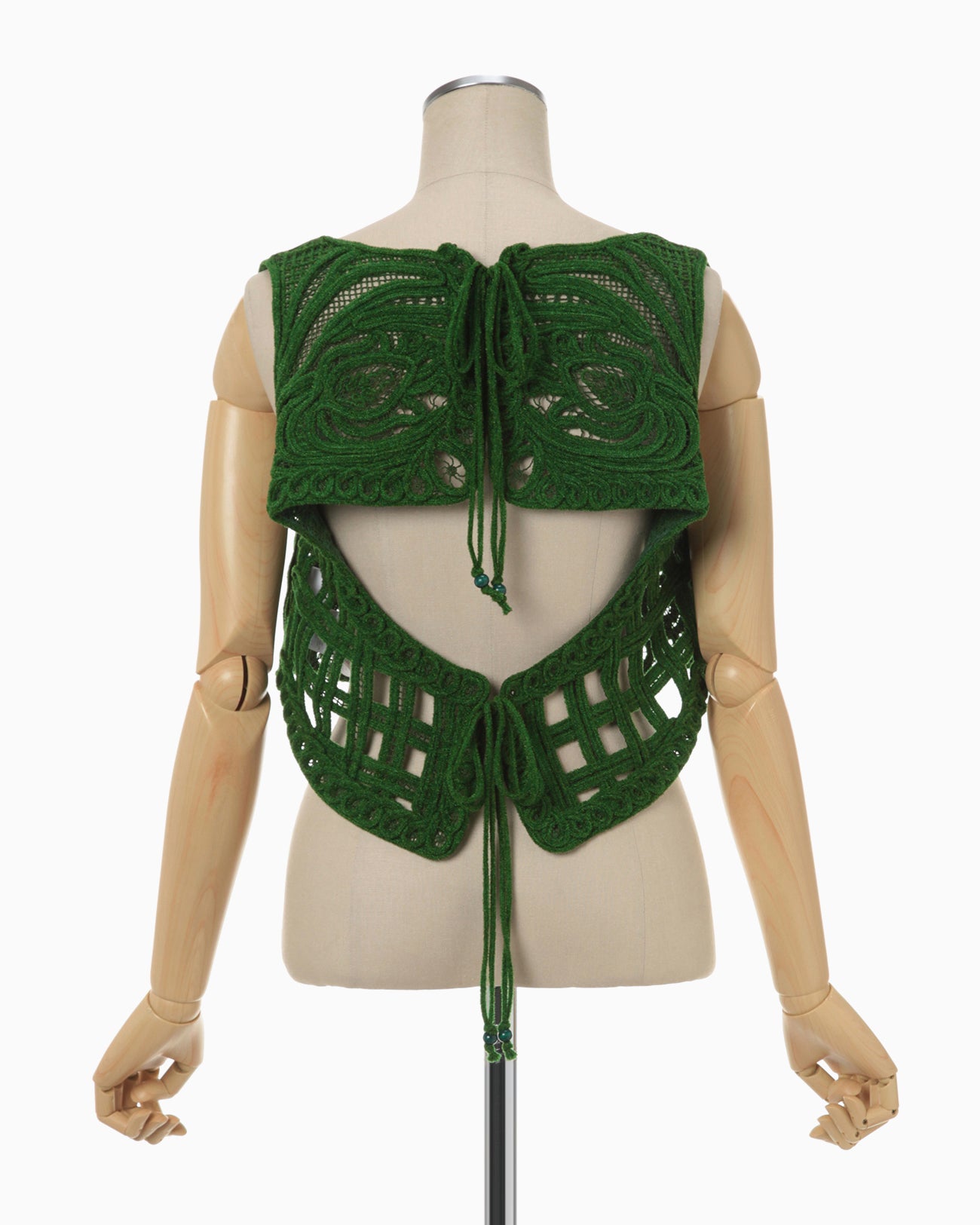 Cord Embroidery Vest - green - Mame Kurogouchi