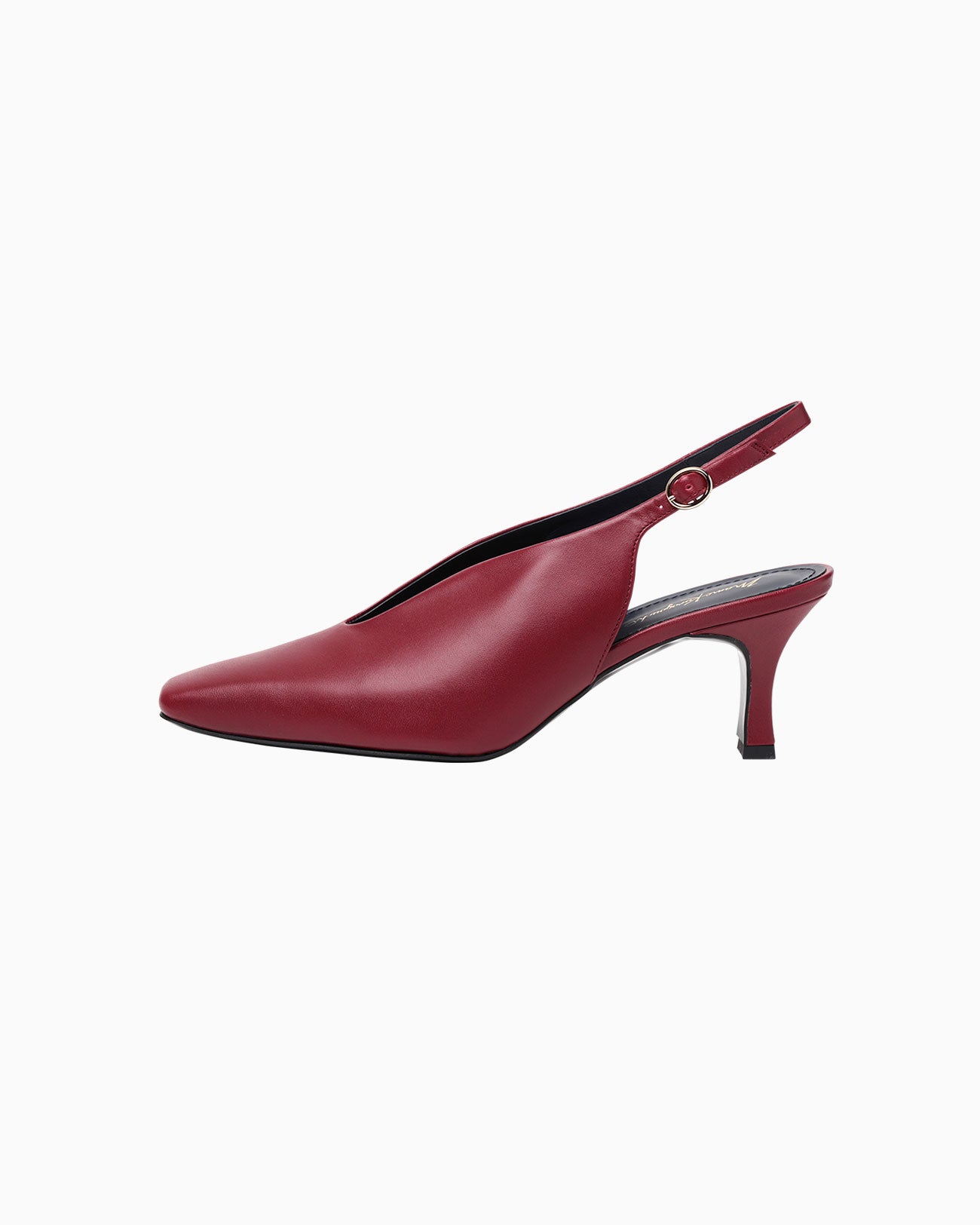 Curved Line Sling Back Heels - bordeaux - Mame Kurogouchi