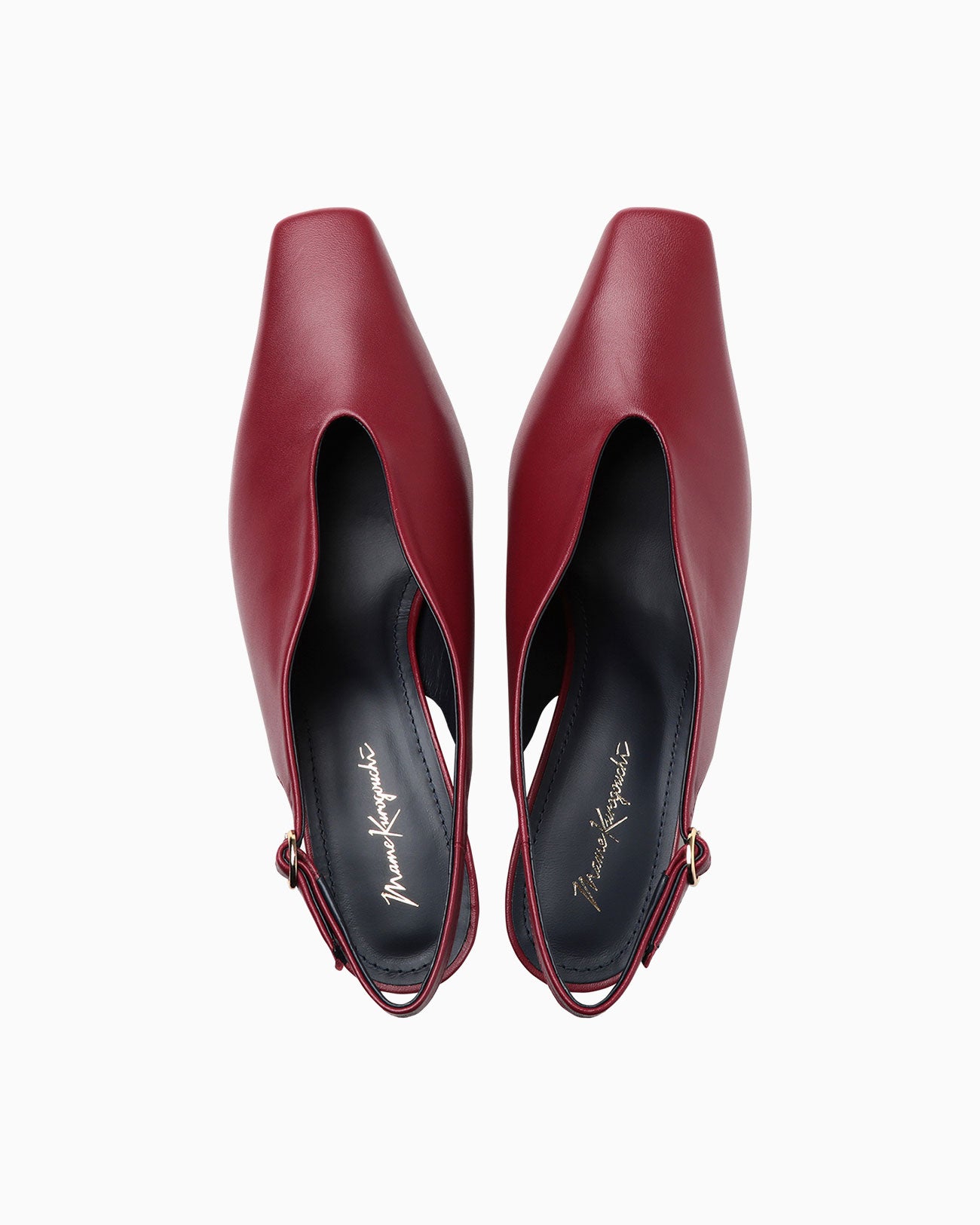 Curved Line Sling Back Heels - bordeaux - Mame Kurogouchi