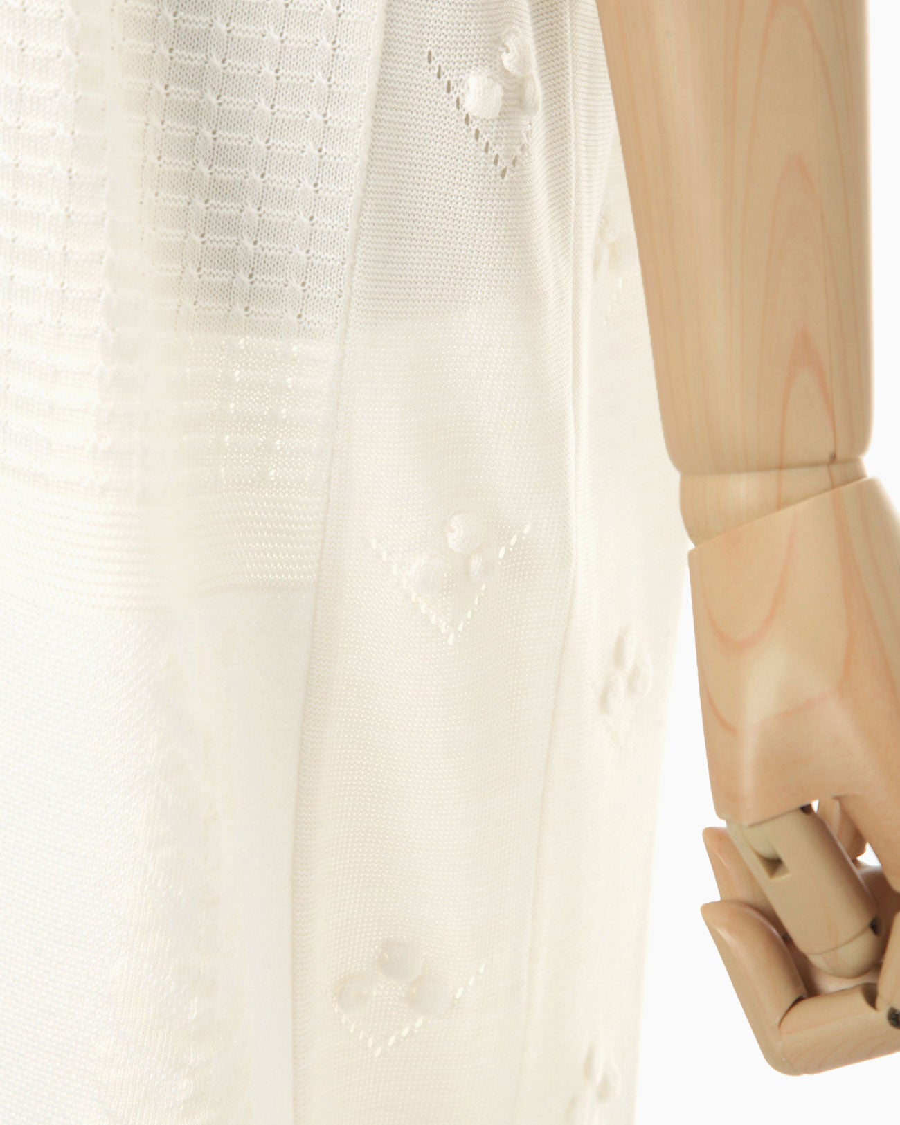 Multi-Pattern Sleeveless Knitted Dress - white - Mame Kurogouchi