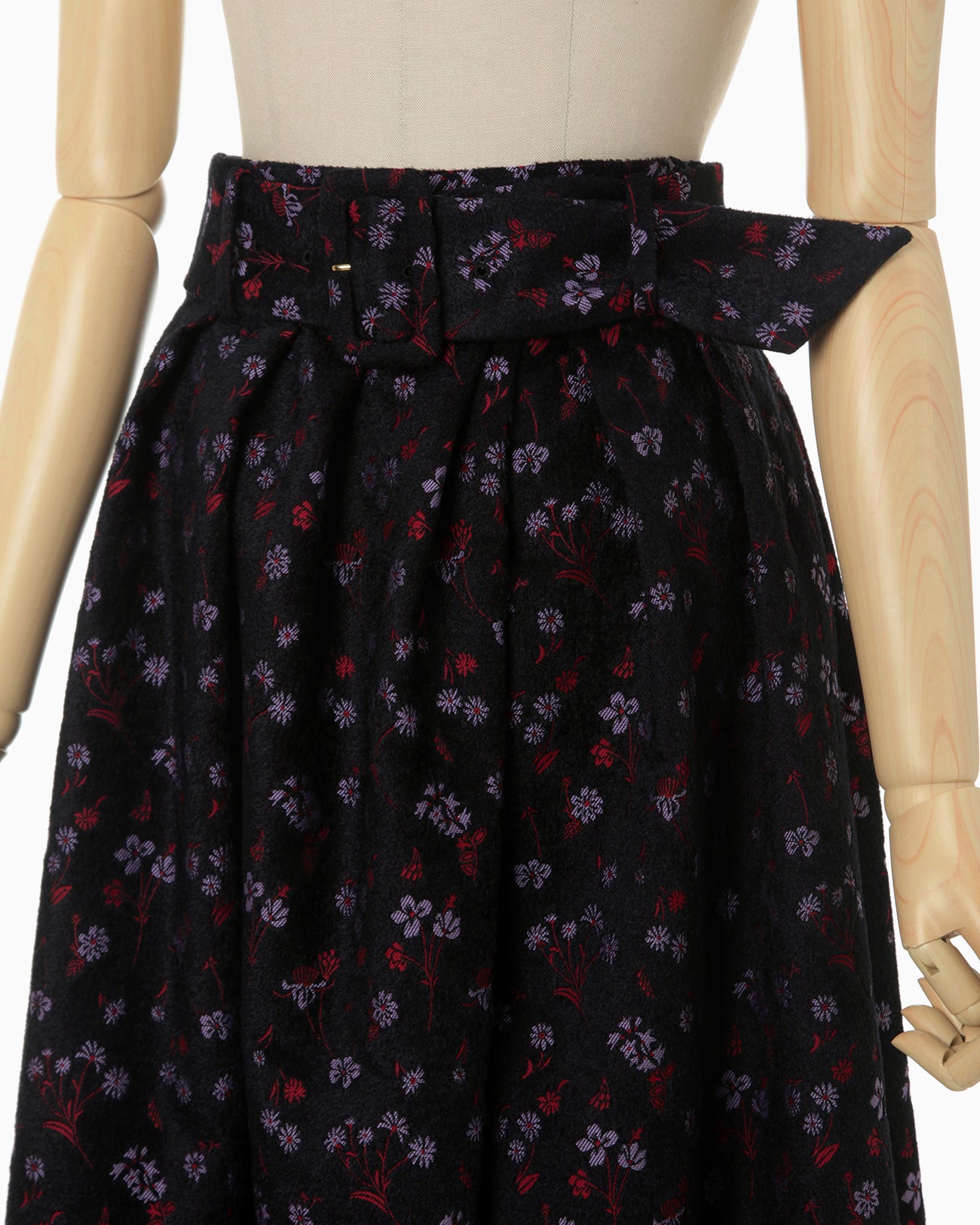 シルバー/レッド Mame FloralJacquardFlaredSkirt