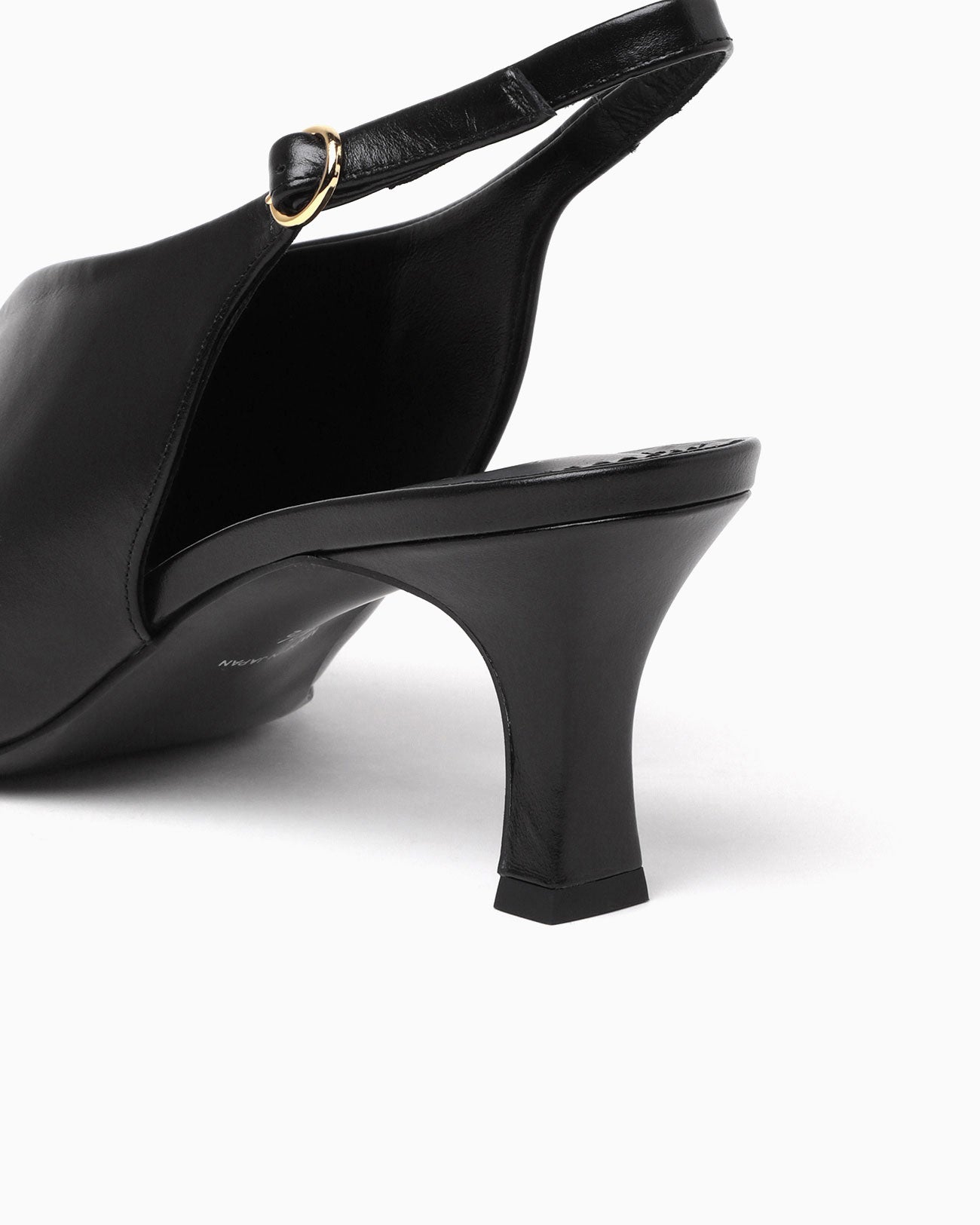 Curved Line Sling Back Heels - black - Mame Kurogouchi