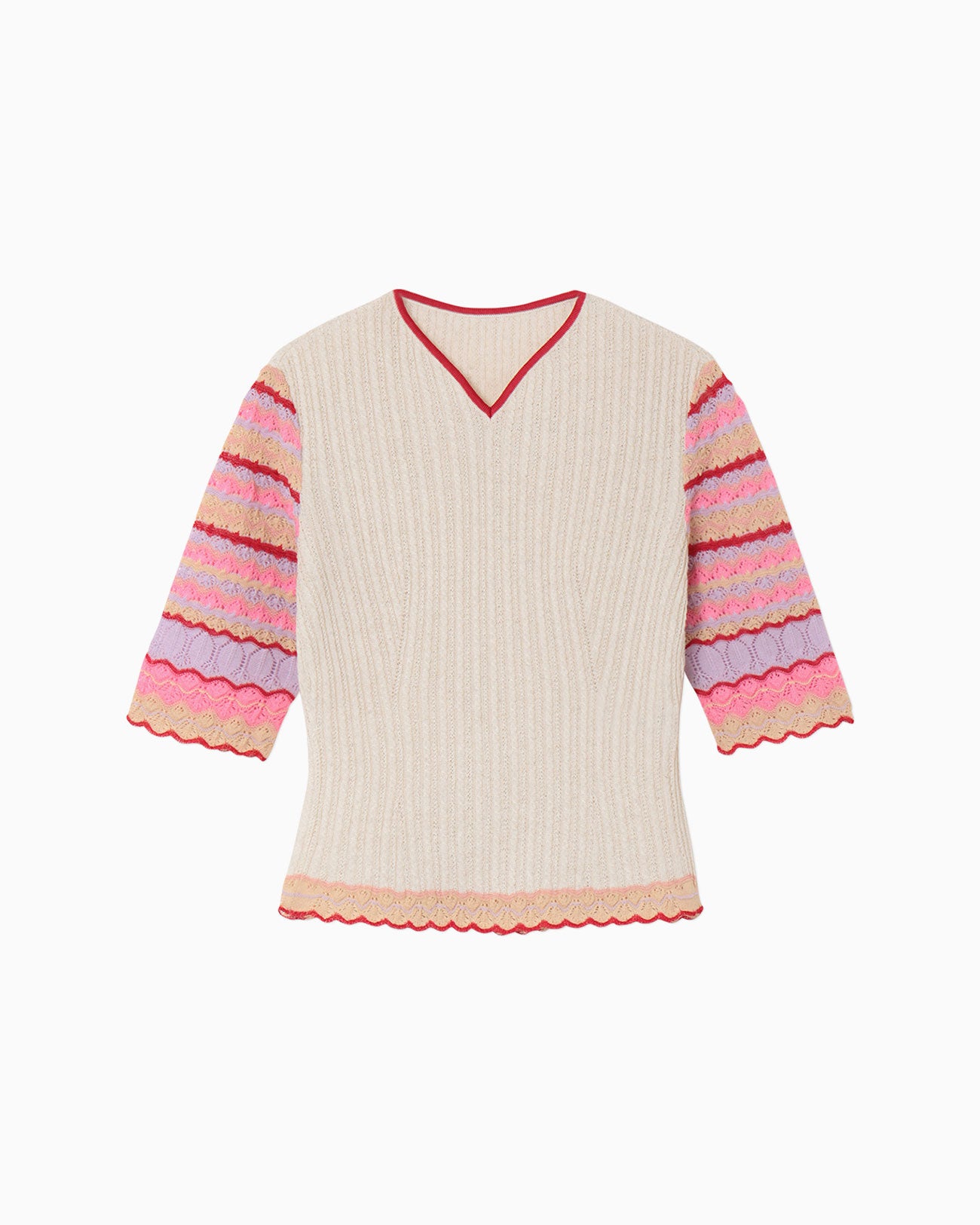 mame Multi-Pattern Knitted Shirt | cair4youth.com