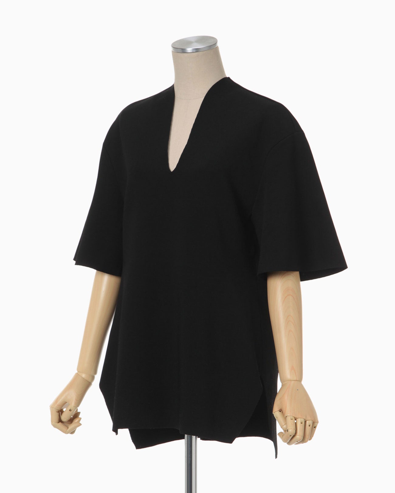 mame Milano Ribbed V-Neck Top - black | mtevino.ge