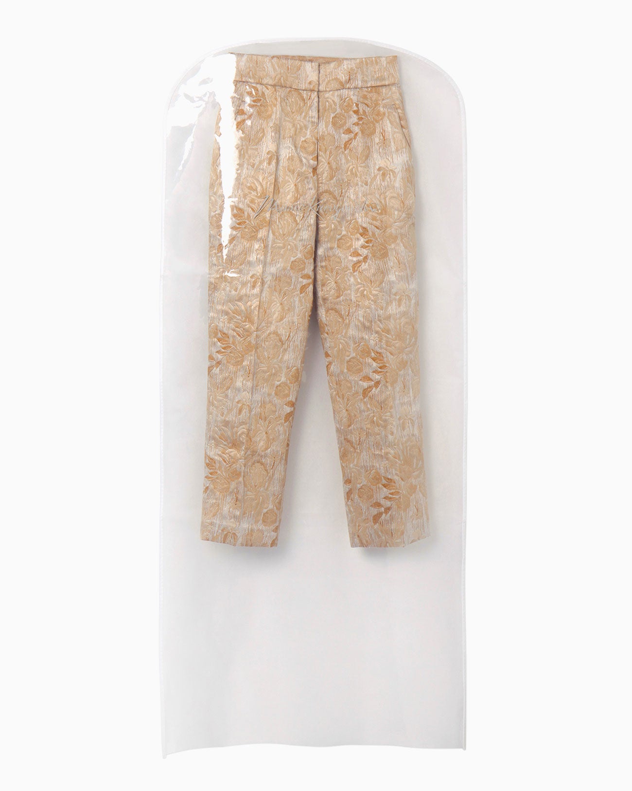 カーキ×インディゴ mame Hazy Floral Jacquard Trousers サイズ2