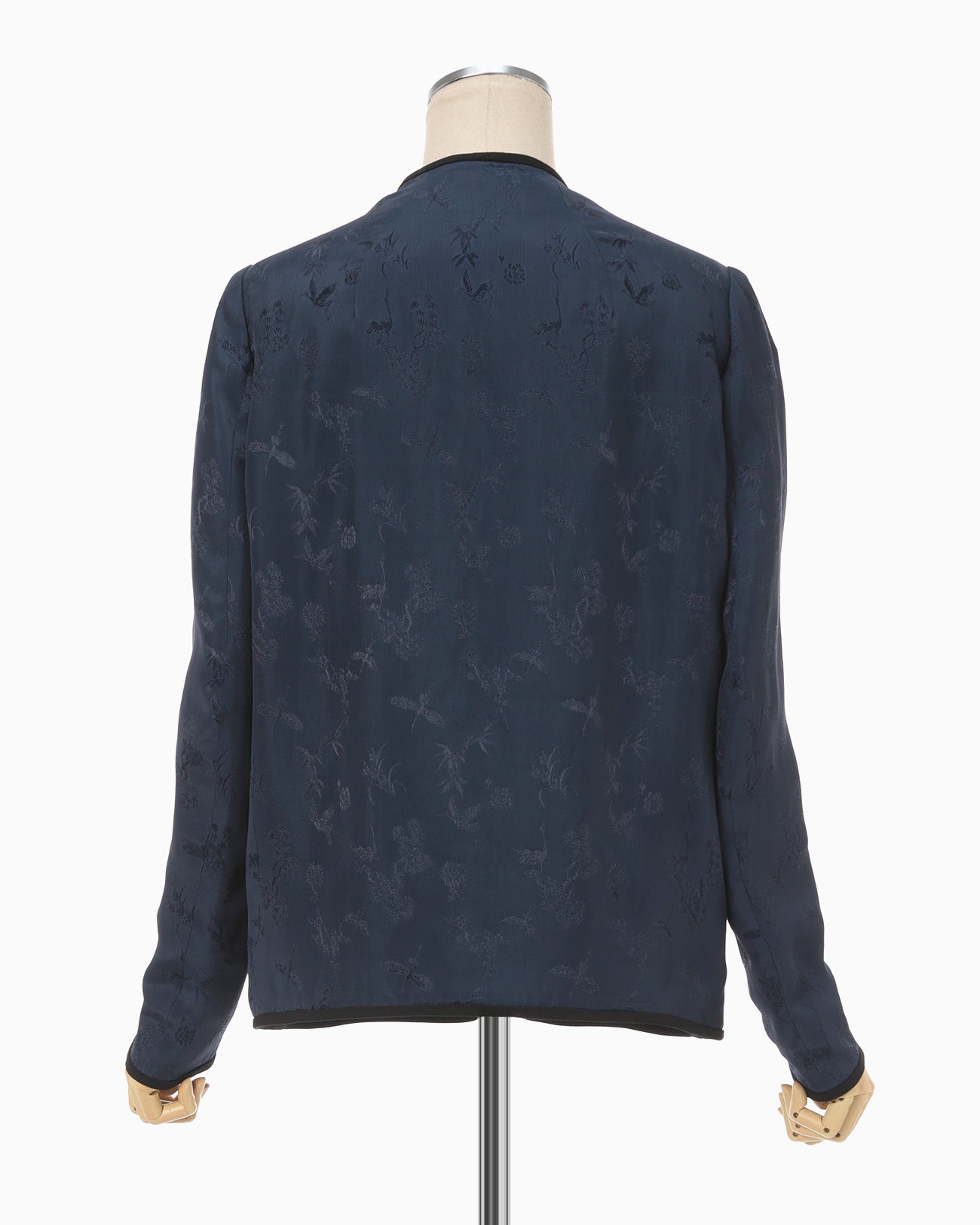 Crane Pattern Jacquard Jacket - navy - Mame Kurogouchi