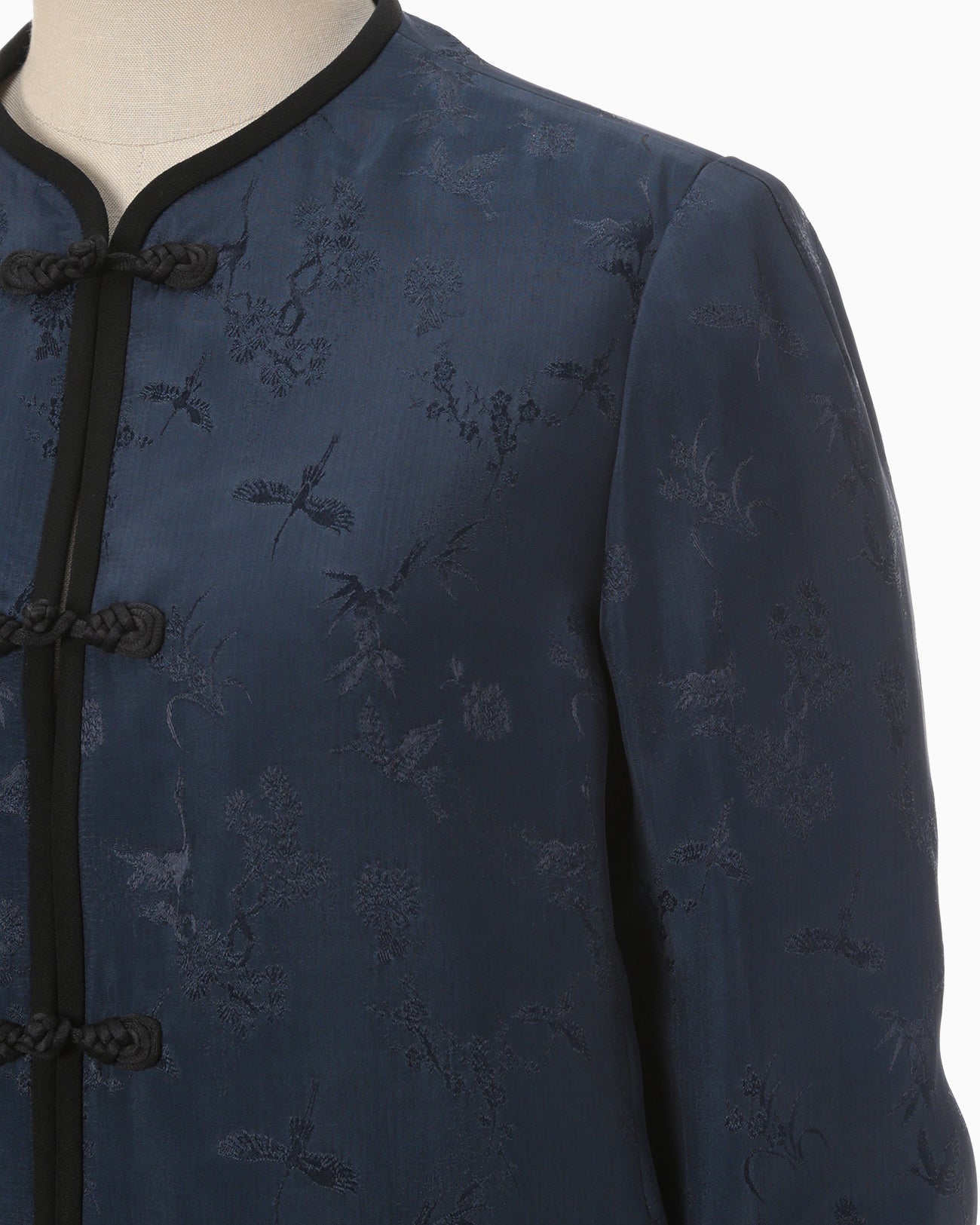 Crane Pattern Jacquard Jacket - navy - Mame Kurogouchi