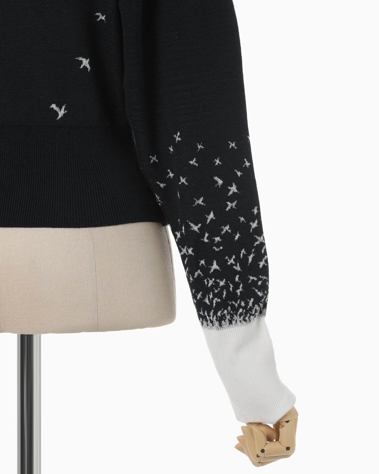 Crane Pattern Jacquard Knitted Cardigan - navy - Mame Kurogouchi