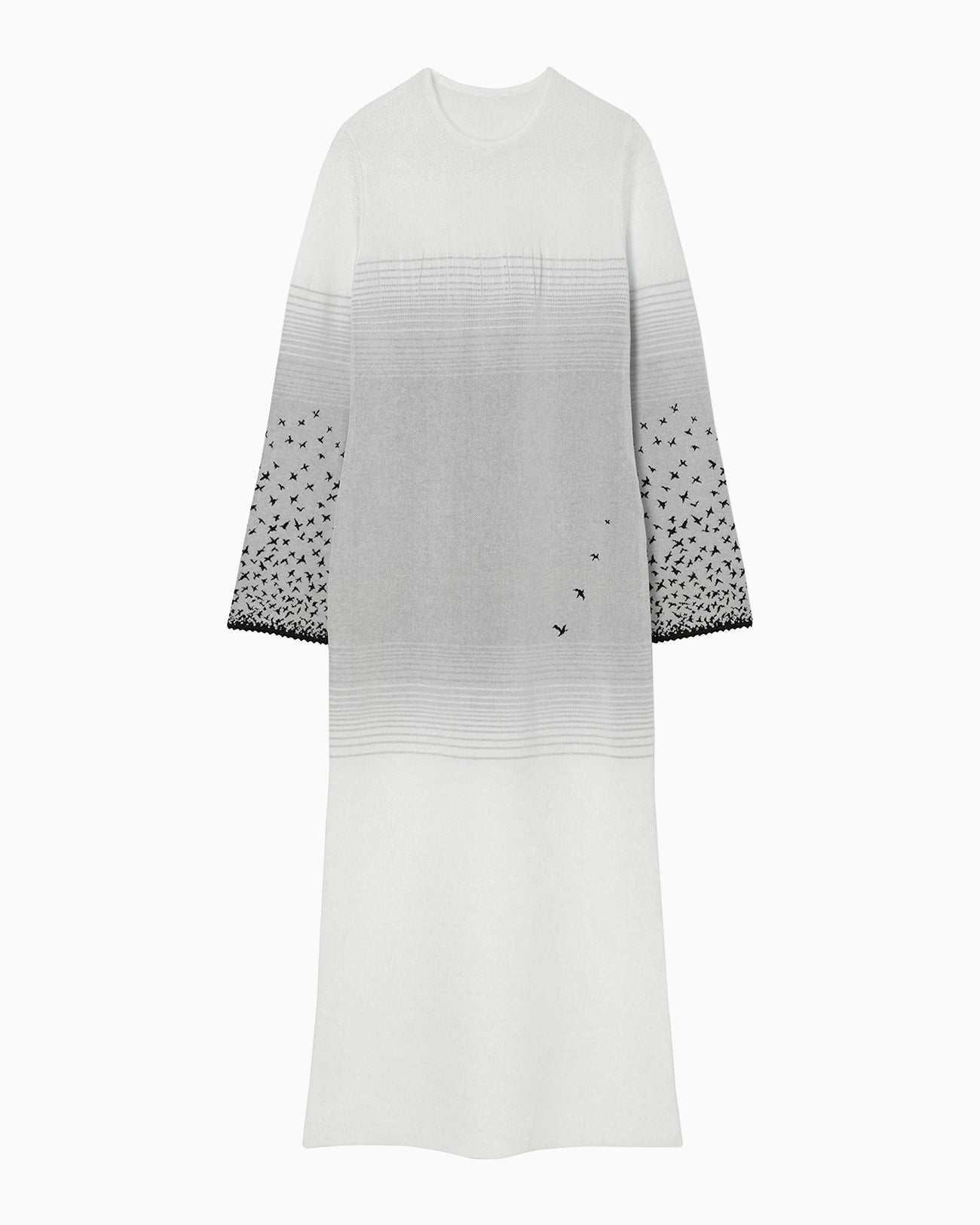 Crane Pattern Jacquard Knitted Dress - white - Mame Kurogouchi